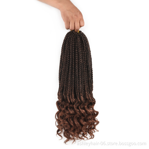 18 Inch Popular Curly End 3D Split Twist 100% Synthetic Hair Box Braid Crochet
